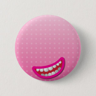 LOL laughing mouth with teeth cute! 6 Cm Round Badge