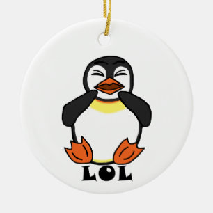 LOL Laughing penguin Ceramic Tree Decoration