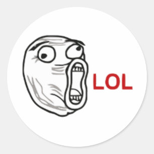 LOL Rage Face Classic Round Sticker
