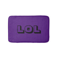 LOL Royal Purple and Black Cute & Funny Bath Mat