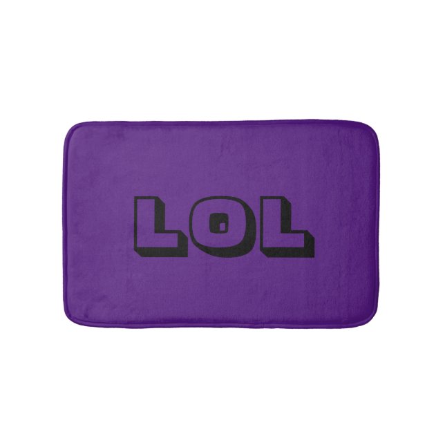 LOL Royal Purple and Black Cute & Funny Bath Mat (Front)