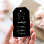 LOLA 21st Birthday Favour Tag Black<br><div class="desc">The Lola collection exudes modern elegance with its sleek lines and contemporary typography. Its feminine undertones are beautifully balanced with a bold statement,  making it an ideal choice for the vivacious and modern bride.</div>