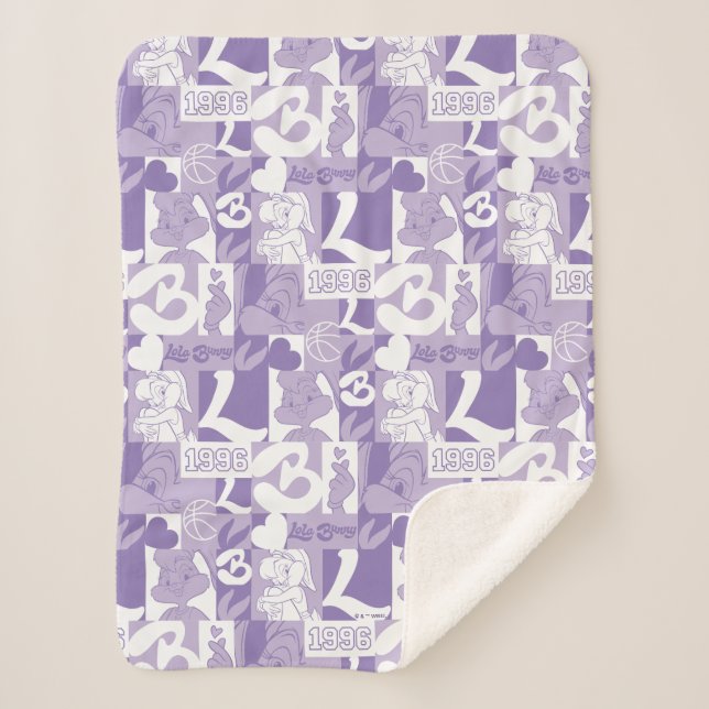 Lola '96 Grid Pattern Sherpa Blanket (Front)