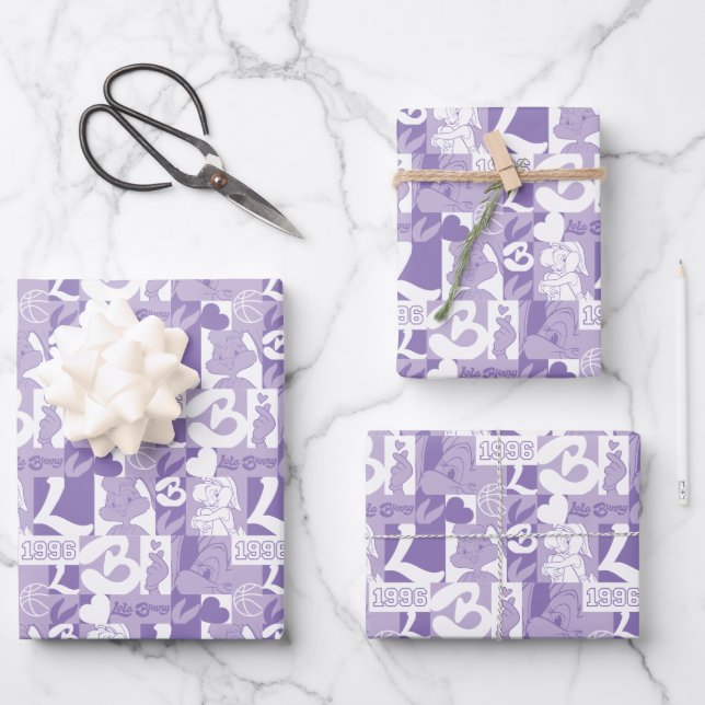 Lola '96 Grid Pattern Wrapping Paper Sheet (Front)