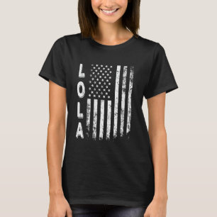 Lola America Flag Mother's Day 4th of July Women X T-Shirt