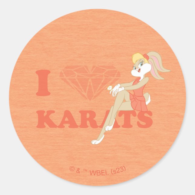 Lola Bunny I Heart Karats Classic Round Sticker (Front)