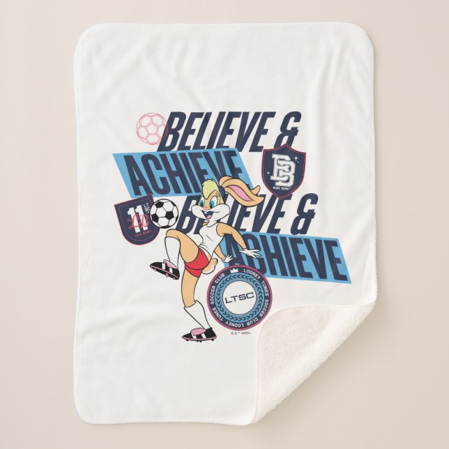 Lola Bunny LOONEY TUNES™ Soccer Club Graphic Sherpa Blanket (Front)