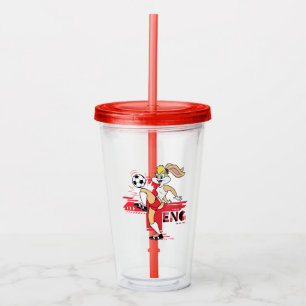 Lola Bunny Team England Soccer Graphic Acrylic Tumbler