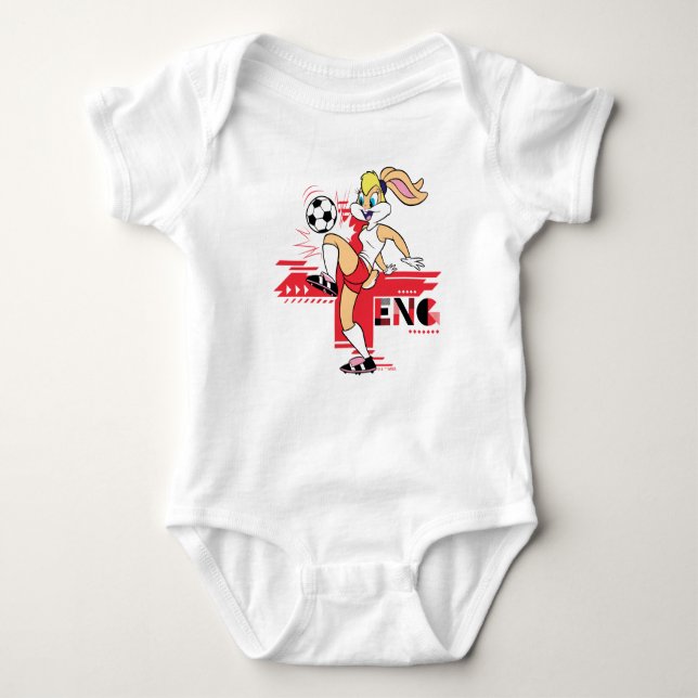 Lola Bunny Team England Soccer Graphic Baby Bodysuit (Front)