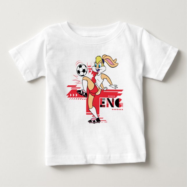 Lola Bunny Team England Soccer Graphic Baby T-Shirt (Front)