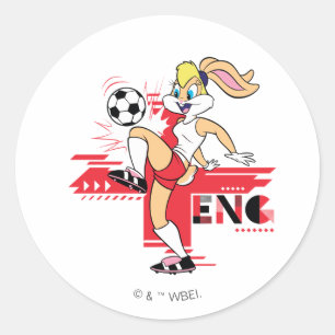 Lola Bunny Team England Soccer Graphic Classic Round Sticker