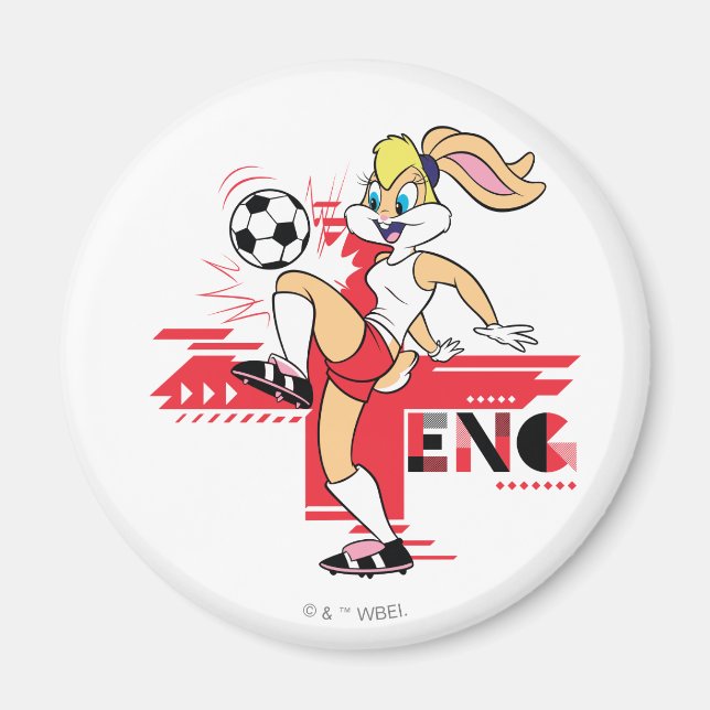 Lola Bunny Team England Soccer Graphic Magnet (Front)