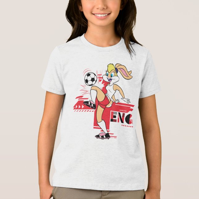 Lola Bunny Team England Soccer Graphic Tri-Blend Shirt (Front)