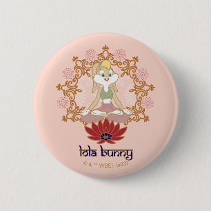 Lola Bunny Yoga Lotus Pose 6 Cm Round Badge