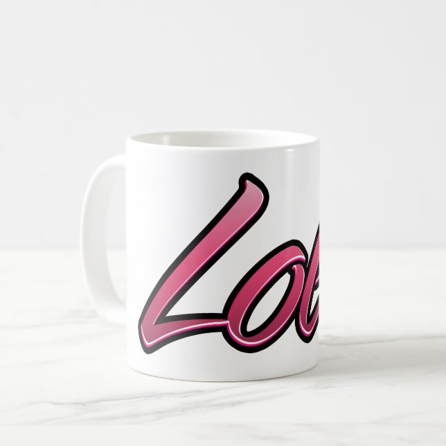 Lola faded pink cup tea cup coffee cup (Front Left)