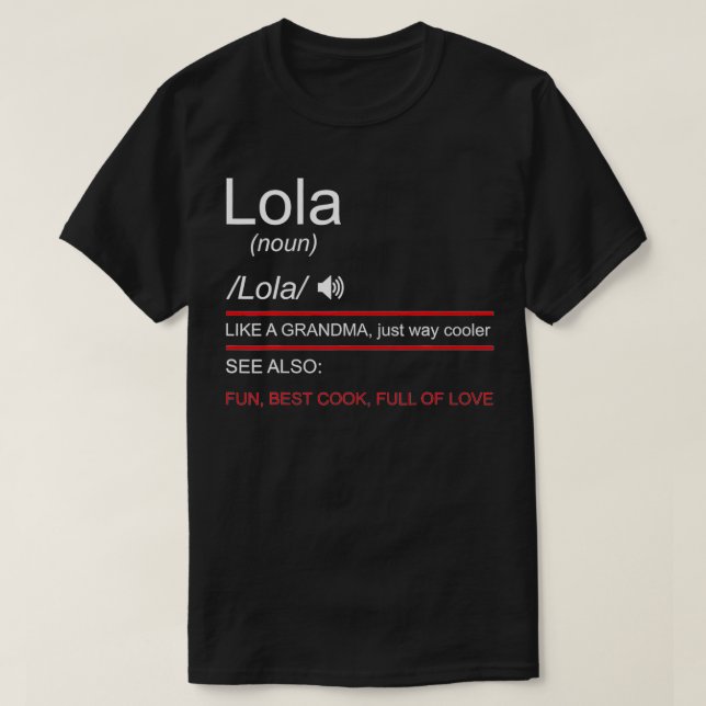 Lola Filipina Grandma Philippines Pride  T-Shirt (Design Front)
