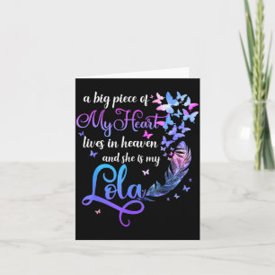 Lola Lives in Heaven Memorial Grandma Grandchild Card