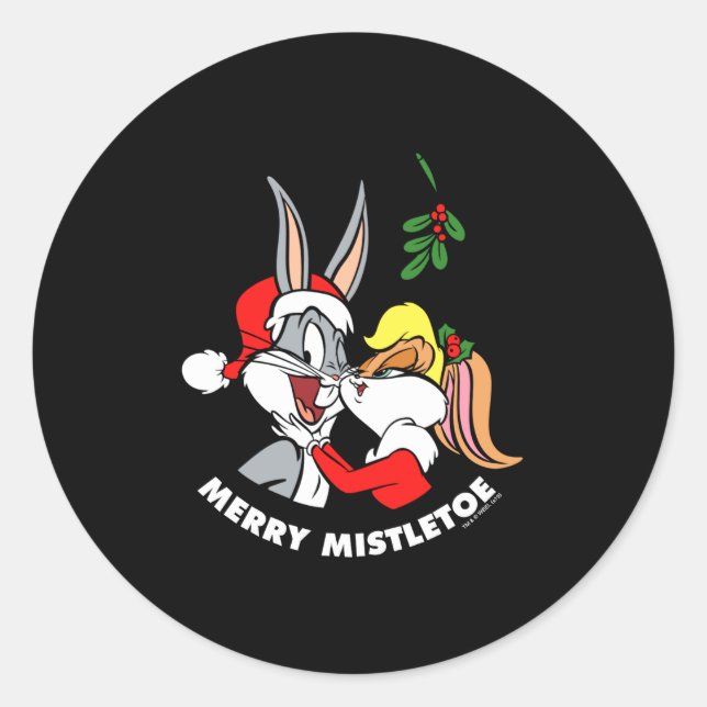 Lola Merry Mistletoe  Classic Round Sticker (Front)