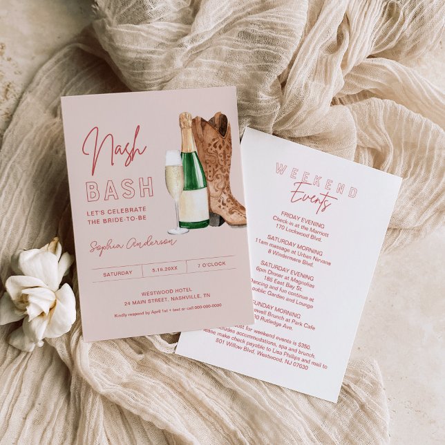 LOLA Nash Bash Bachelorette Party Invitation (Creator Uploaded)