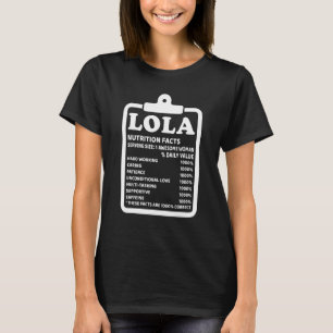 Lola Nutritional Facts Grandma T-Shirt