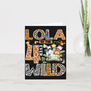 Lola of The Four Ever Wild Safari 4th Birthday Boy Card