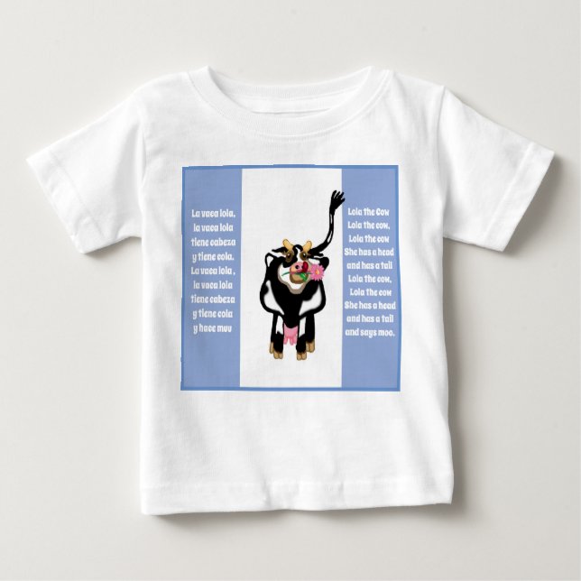 Lola the cow Spanish nursery rhyme Baby T-Shirt (Front)