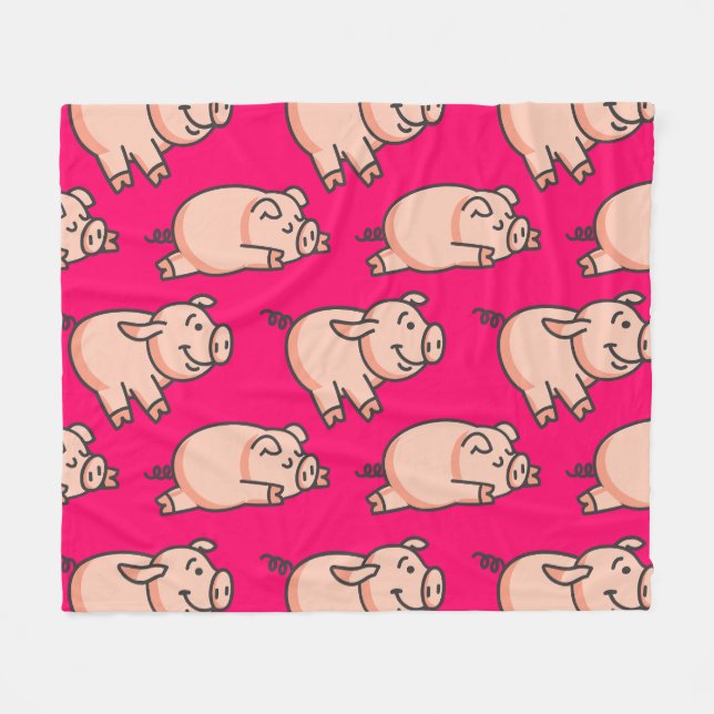 Lolailo 19 Oink Oink Fleece Blanket (Front (Horizontal))