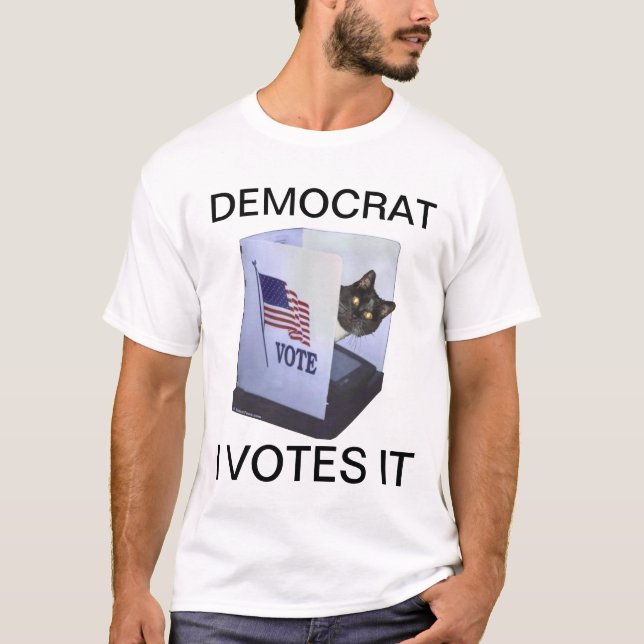LOLCAT Liberal Votes Democrat T-Shirt (Front)