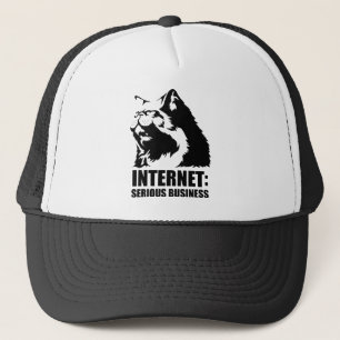 lolcat the internet is serious business trucker hat