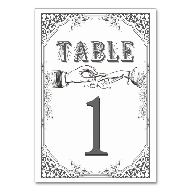 LOld time Victorian table numbers (Front)