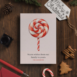 Lolipop Christmas Candy Merry Christmas Postcard