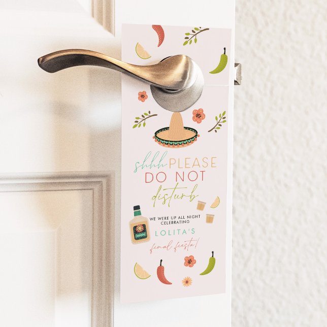LOLITA Fiesta Siesta Tequila Bachelorette Hotel Door Hanger (Creator Uploaded)