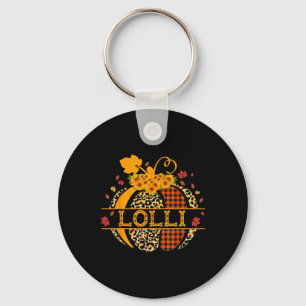 Lolli Leopard Floral Pumpkin Fall Autumn Thanksgiv Key Ring