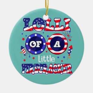Lolli Of A Little Firecracker 4th of July Ceramic Tree Decoration