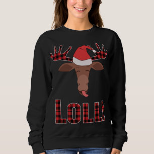 Lolli Pop Christmas Matching Family Group Moose Re Sweatshirt