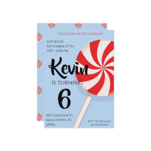 Lollipop Birthday Party Invitation