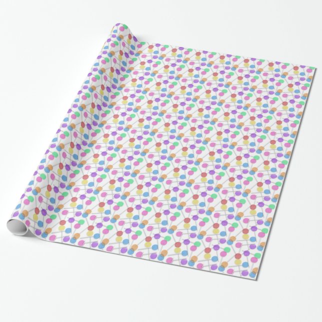 Lollipop Candy glossy wrapping paper (Unrolled)