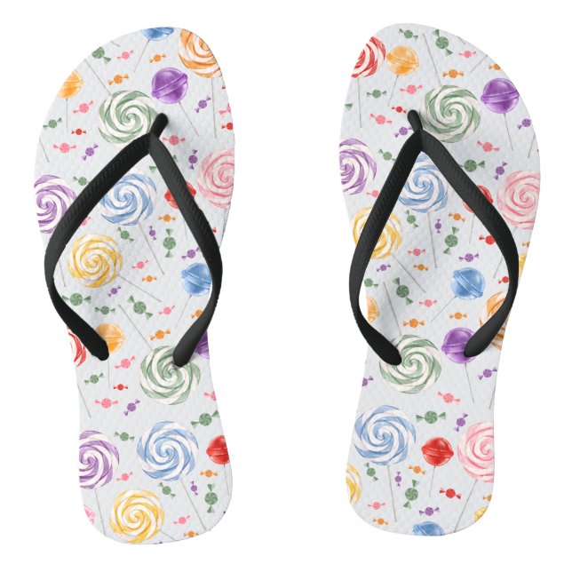 Lollipop Candy Pattern Colourful Jandals (Footbed)