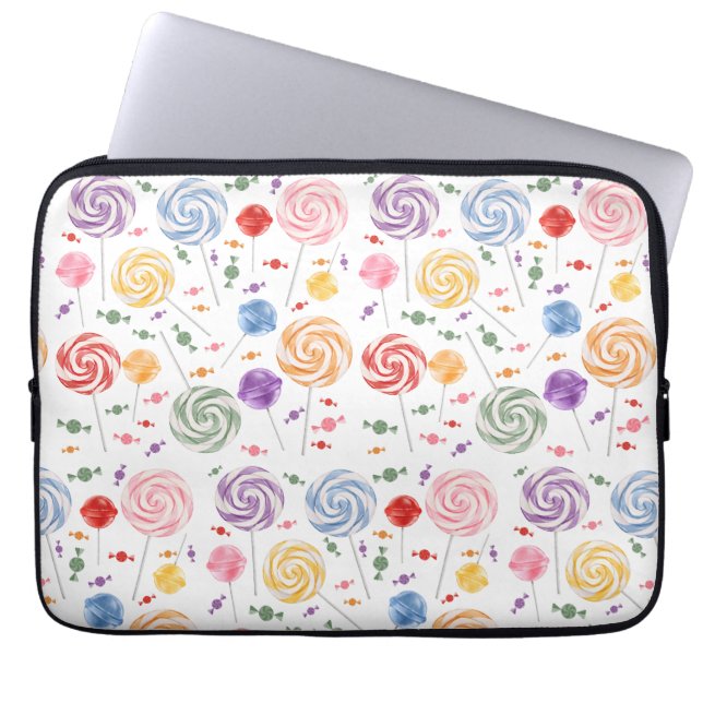Lollipop Candy Pattern Colourful Laptop Sleeve (Front)