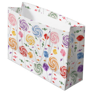 Lollipop Candy Pattern Colourful Large Gift Bag