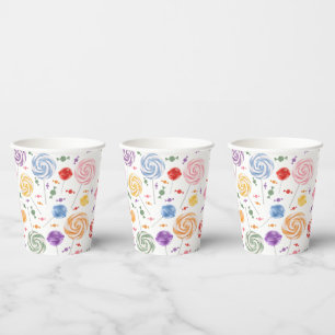 Lollipop Candy Pattern Colourful Paper Cups