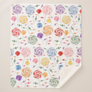 Lollipop Candy Pattern Colourful Sherpa Blanket