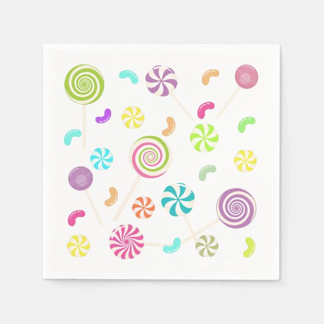 Lollipop Candy Pattern Paper Napkins (Front)