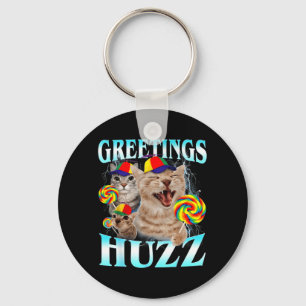 Lollipop Cat Meme Greetings Huzz Funny Silly Cats Key Ring