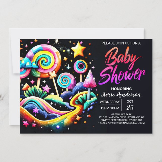 Lollipop Fantasy Baby Shower Invitation (Front)