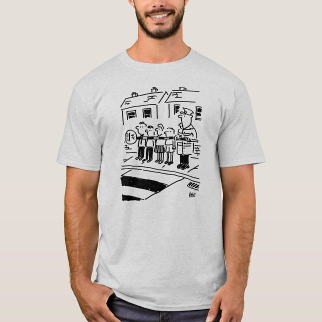 Lollipop Man Controls Schoolchildren with Lollipop T-Shirt (Front)