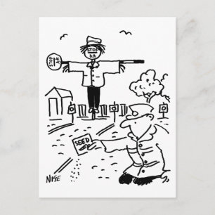 Lollipop Man is Gardening Postcard