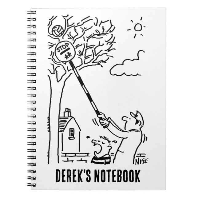 Lollipop Man is Helping Get a Ball from a Tree Notebook (Front)
