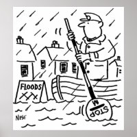 Lollipop Man is Rowing a Boat in the Floods