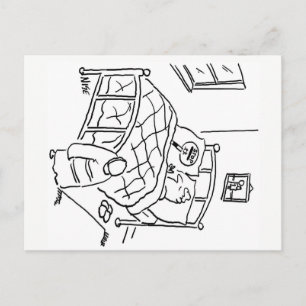 Lollipop man is sleeping with his lollipop postcard